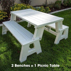 Gen 1 2-in-1 Outdoor Convertible Bench to Picnic Table | Space-Saving, Weather-Resistant Patio Furniture for Yard,, Customized