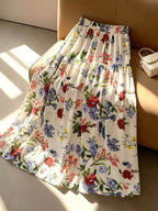 GlowEve Women's Summer Multi-Color Print Elastic Waist Patchwork Flared Long Skirt, EleBack To School, Teacher, Formal Occasions, Gifts, Dates, Street Photography, Summer Clothing, Summer Skirt, Summer Fashion Item, Niche Des