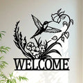 Indoor and Outdoor Minimalist Metal Wall Decorations Owl Butterfly Hummingbird Welcome Signs