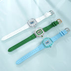 TSAR BOMBA Women’s Quartz Watch, Swiss Movement, Transparent Case, Zircon Dial, Comfortable Strap, Elegant Fashion Wristwatch