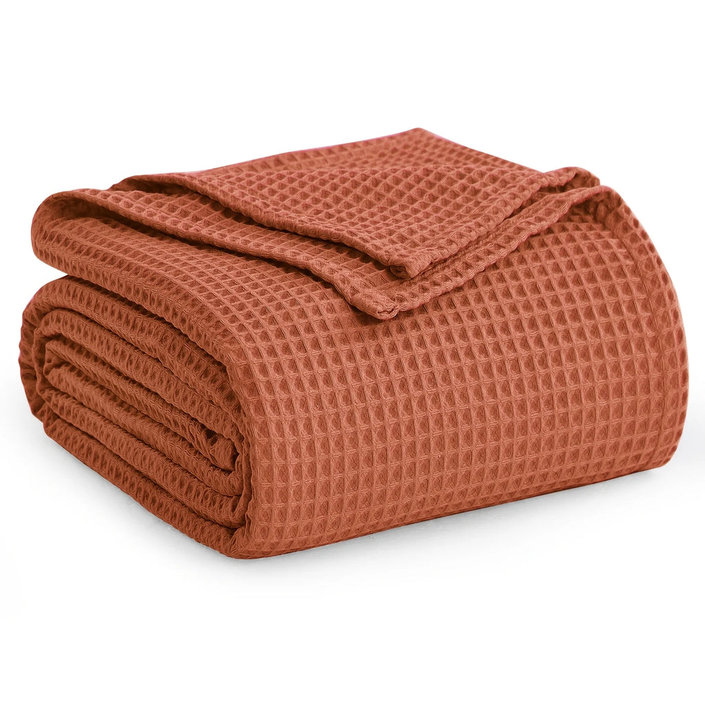 1pc Lightweight Waffle Weave Cooling Blanket for Hot Sleepers, Breathable Summer Blanket Full/Queen Size, Cozy Woven Textured Blanket for Couch Bed Sofa Home Decor