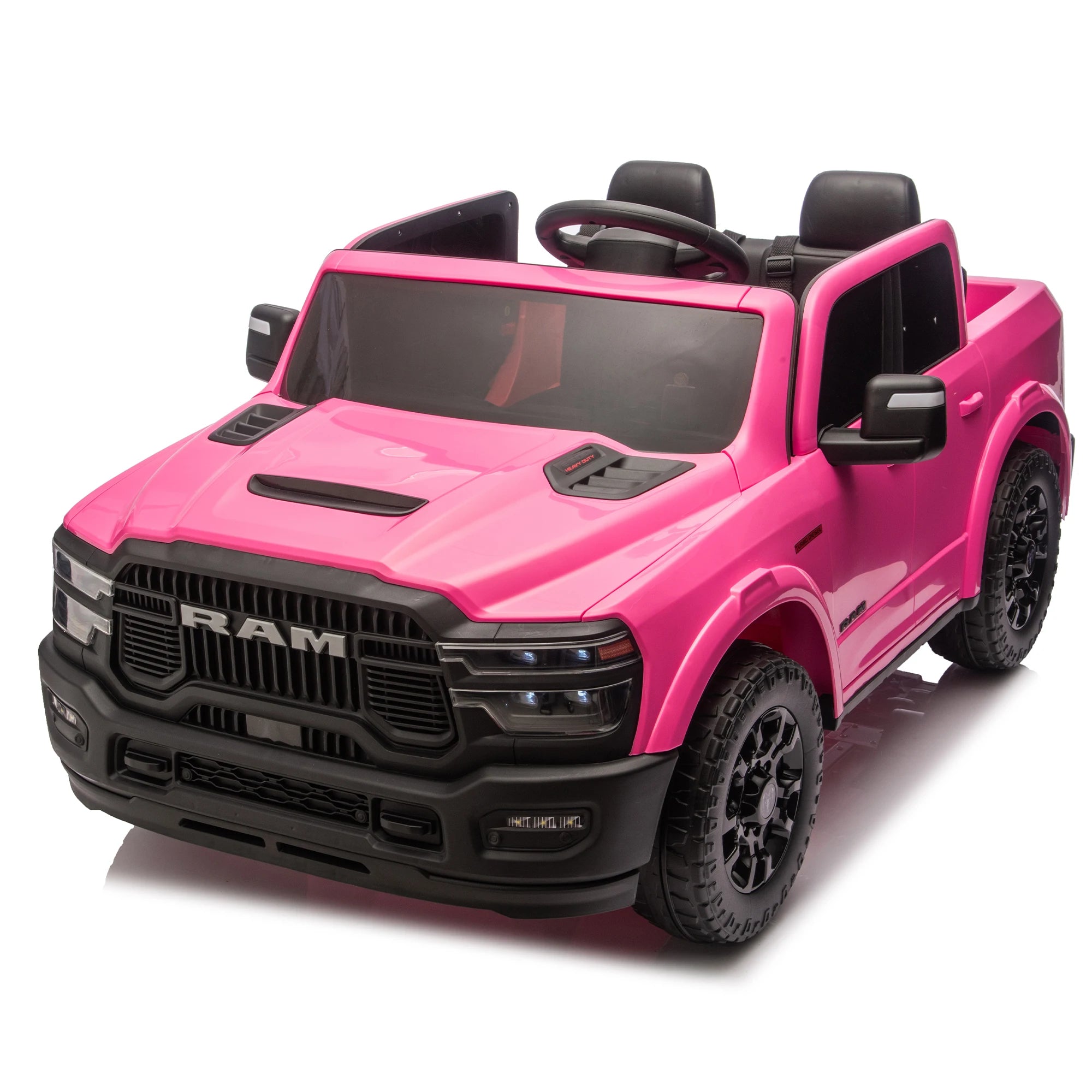 24V 160W Kids Ride on Electric Truck with Parent Remote Control Suspension LED Lights Bluetooth Music Storage for Kids Pink
