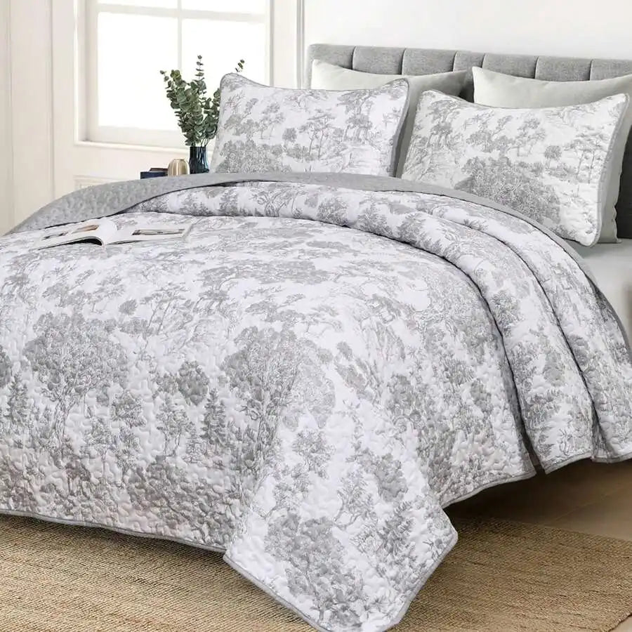 3 Pieces  Yellow Flower Quilt Set Twin Full Queen King Size, Paisley Patchwork Plaid Bedspread Bedding Sets  Coverlet Set.