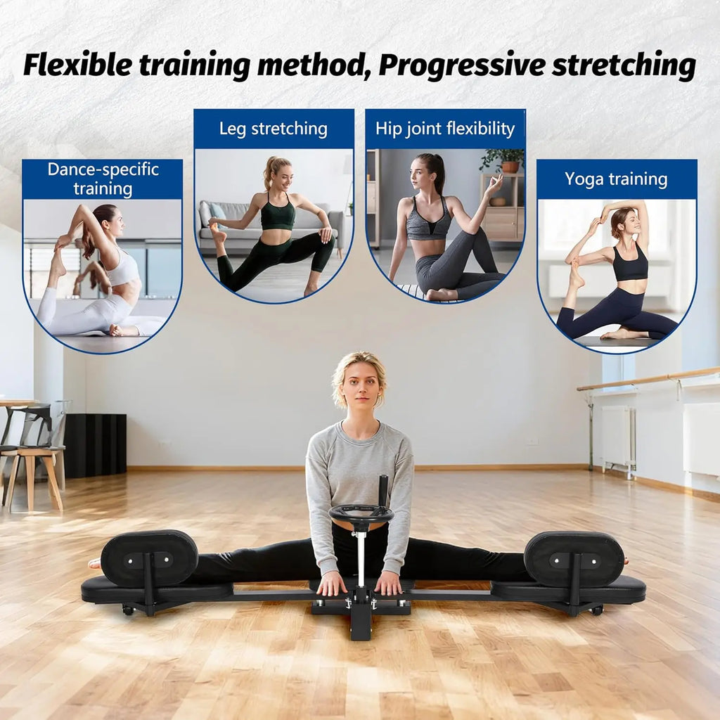 Heavy - Duty Steel Leg Stretcher in Black, 300LBS Capacity, for Home Flexibility Training