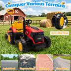 12V Kids Electric Ride On Tractor With Removable Trailer, Remote Control & Manual Drive 2 Modes, Bluetooth Music LED Light, Children Farm Ride‑on Car Toy Gift for Kids Boys Girls