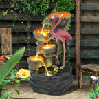 5-Tier LED Lighted Outdoor/Indoor Floor Standing Water Fountain for Patio, Garden, Home Decor