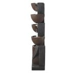 Outdoor Water Fountain, 49.61 in Height Fountain and Waterfall, 5-Tier Floor Standing Jar-Shaped Cascading Fountains with LED Light and Pump, for Outdoor Indoor Garden, Home, Patio & Backyard