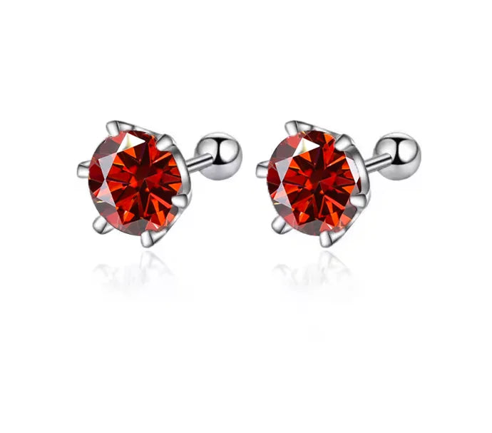 0.3-2CT Moissanite Earrings 925 Sterling Silver Round Cut Stud Earrings Piercing Earrings for Men and Women Fine Jewelry
