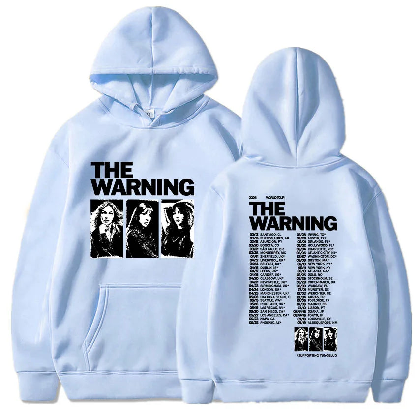 The Warning World Tour 2026 Hoodies Unisex Streetwear Long Sleeve Fleece Hooded Pullovers Graphic Merch Band Fashion Print Hoody