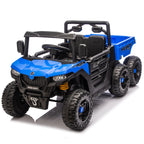24V 400W Kids Ride on Electric Tractor with Parent Remote Control Suspension Bluetooth Music 1.86-3.11MPH for Kids Blue