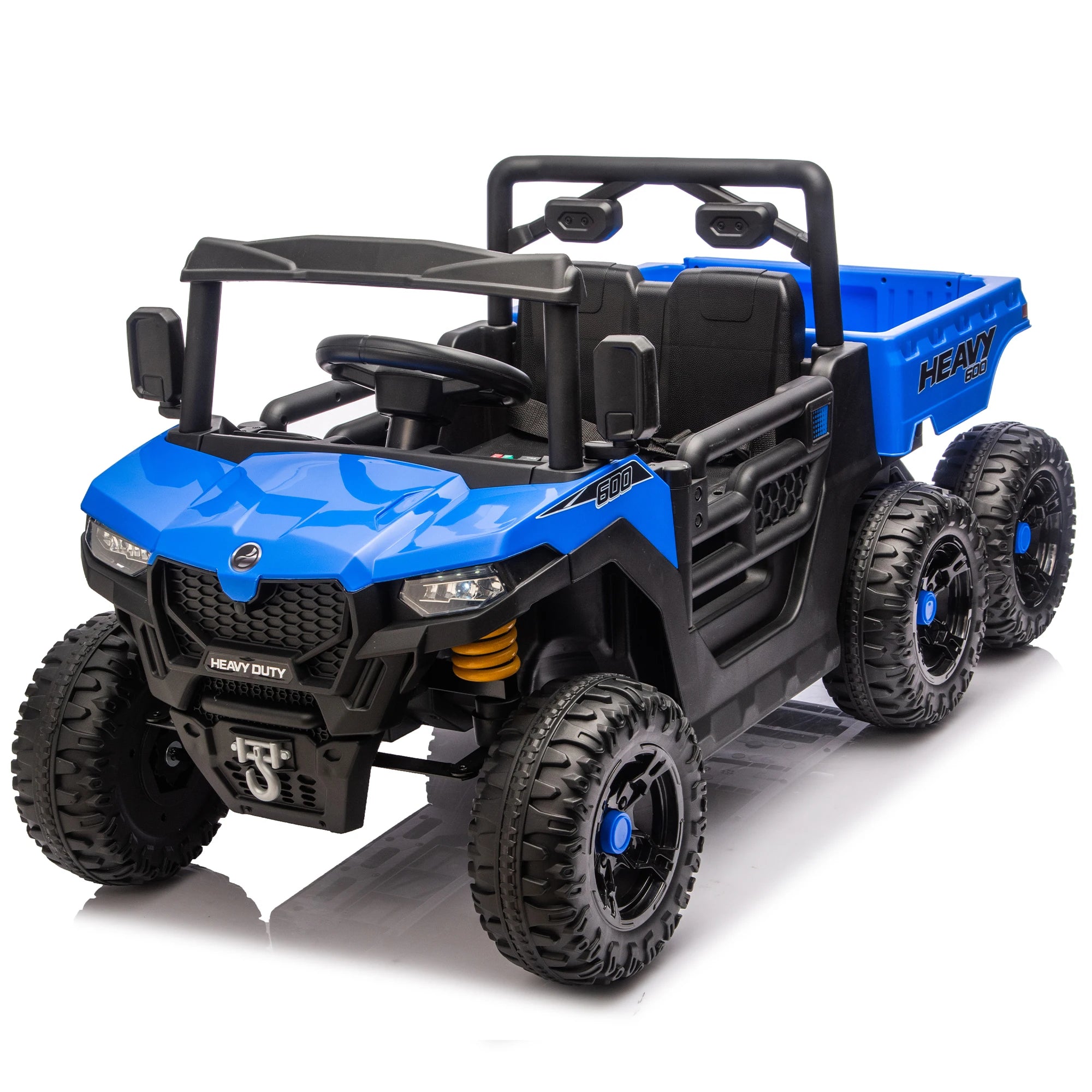 24V 400W Kids Ride on Electric Tractor with Parent Remote Control Suspension Bluetooth Music 1.86-3.11MPH for Kids Blue