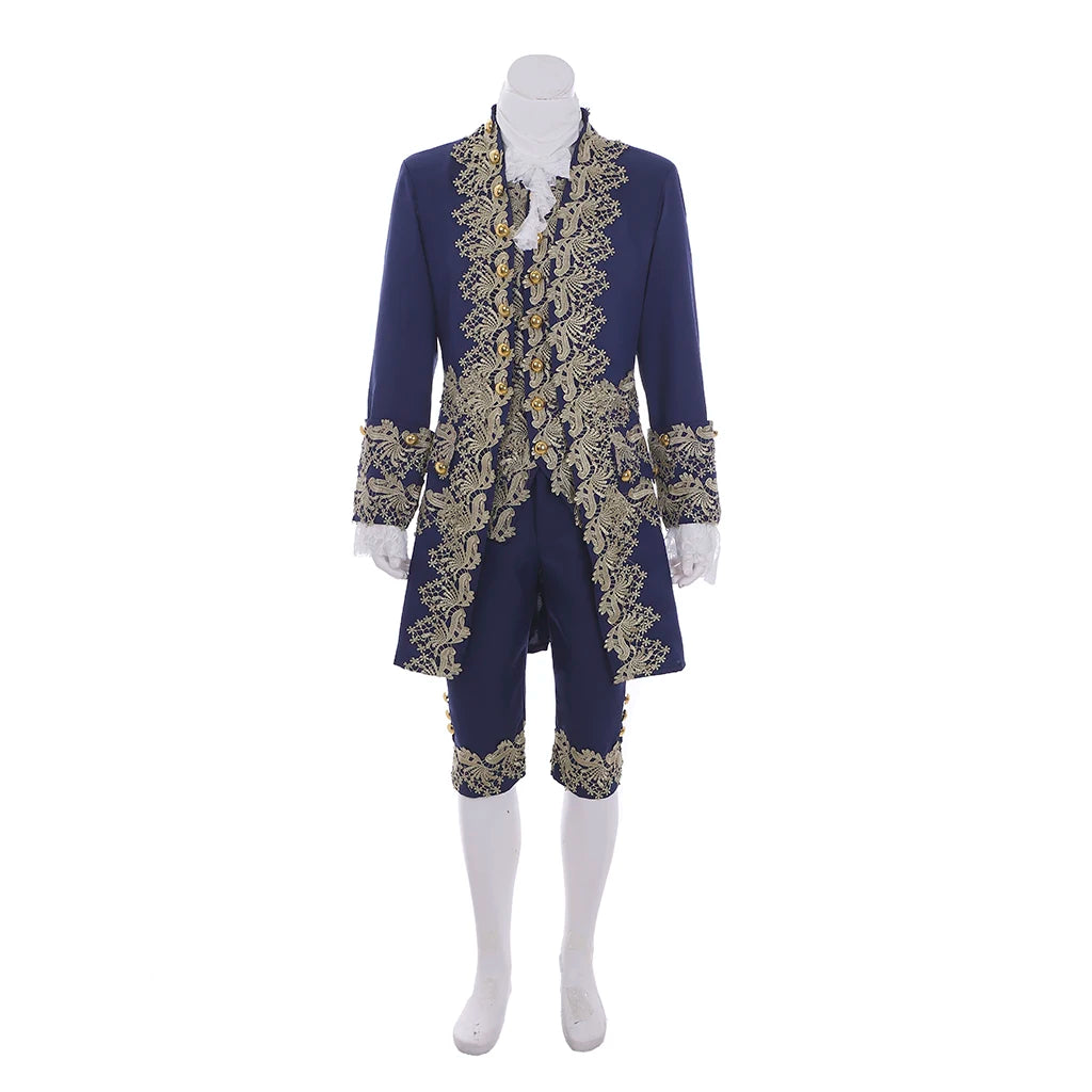 Men's 18th Century Court Suit Colonial Victorian British Military Uniform Elegant Men's Rococo Costume