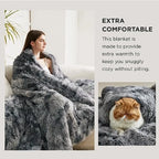 GentleSoft Fluffy Fuzzy Faux Fur Throw Blanket for Couch, Soft Sherpa Fleece Cozy Gifts for Women, Plush Bed Blanket Room Decor
