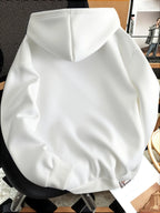 Men Vintage Print Casual Hoodie, Polyester Knit Sweatshirt With Front Kangaroo Pocket