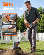 TaskStar Cordless Electric Tiller Garden Cultivator Lightweight Soil Digger Garden Weeding Rotavator Fit Makita 18V Battery Pin