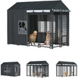 Outdoor Dog Kennel Cover - ull Coverage or 8'Dx4'Wx6'H Dog Cages, 600D Heavy Duty Waterproo Kennel Cover, Black