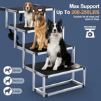 Extra Wide Dog Stairs for Large Dogs, Foldable Dog Ramp for Car with Non-Slip Surface, Dogs Stairs for Cars, High Beds, Truck,