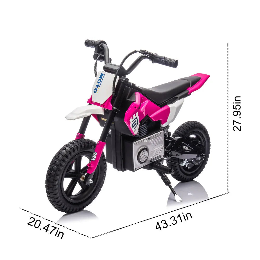 24V Kids Ride On Electric Toy Motocross Motorcycle,200W High Speed Hub Motor,Rear wheel shock absorber,Adjustable speed,LED breath lamp,Bluetooth,Music,Speeds 3.11-9.32MPH For Kids Aged 5-12