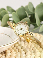 1pc Vintage Retro Roman Numeral Women Quartz Wrist Watch