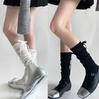 1/2/5 Pairs Lolita Long Socks Women Summer Ultra Thin Breathable Bandage Ribbon Bow Sweet Girls JK Style Black White Stockings