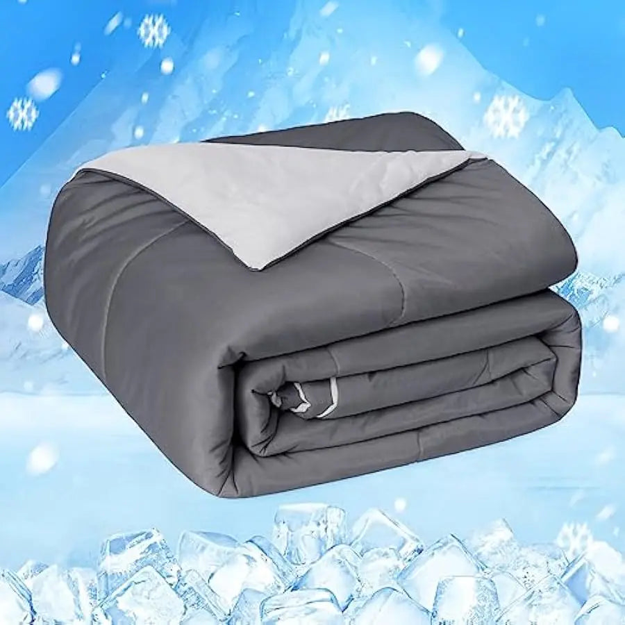 HOMFINE Cooling Comforter Japanese Double-Sided Cold Tech Fabric Cooling Blanket for Night Sweats Hot Sleepers, Q-Max 0.45 Soft