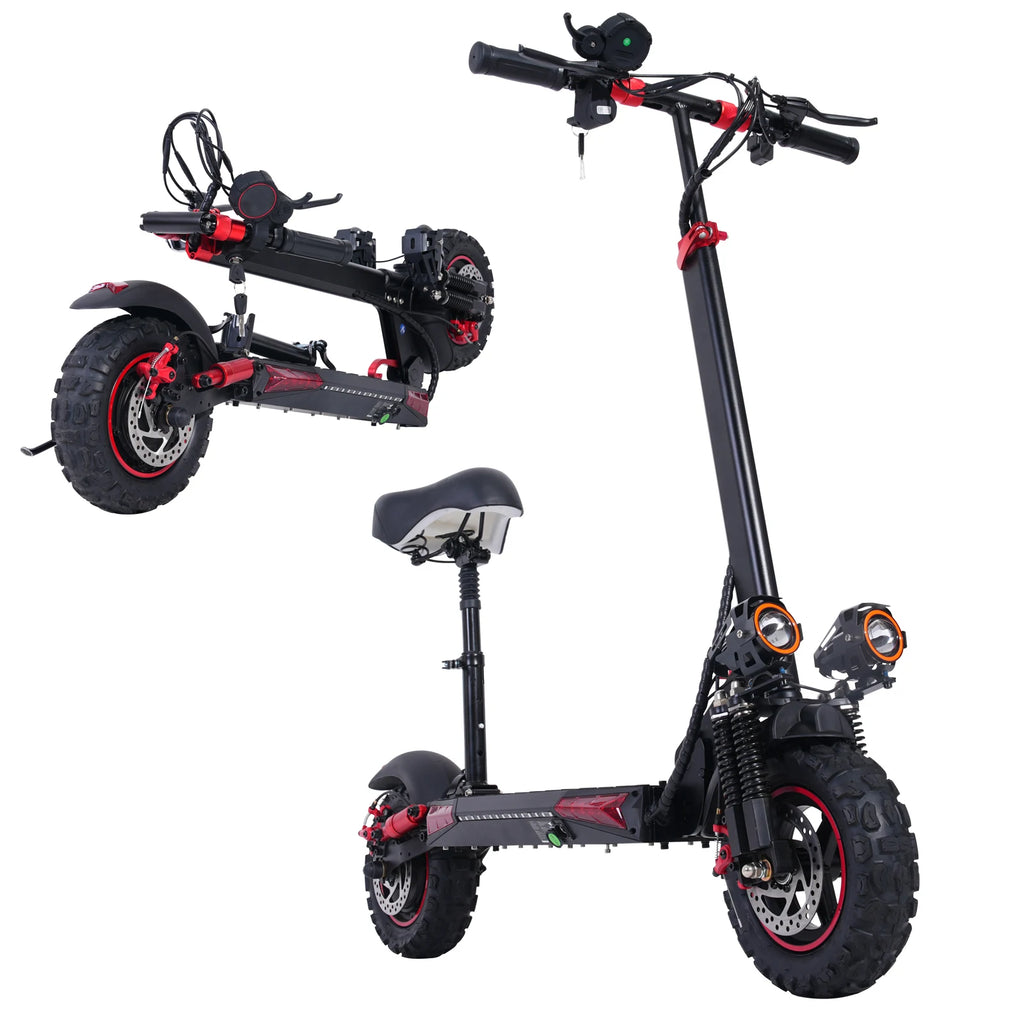 FREEBOY Adult Electric Scooter 1200W, 11'' Off Road Tubeless Tires, 30mph Fast E Scooter, 48V 15.6Ah Battery, Dual Disc Brake, Folding All Terrain Scooter