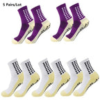 1/5/10/20 Pairs Unisex Mid Calf Sports Socks Silicone Anti Slip Dots Football Basketball Yoga Athletic Socks For Men