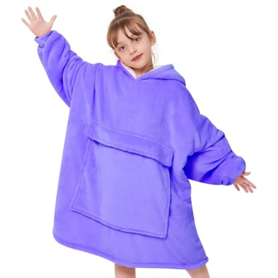 Wearable Blanket Hoodie,Oversized Blanket Sweatshirt with Sherpa Teen Girl Gifts for,Youth, Boys, Girls, 8-15 Year Old Girl Boy