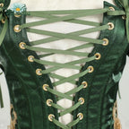 US Stock DAIZBELLA Women's Medieval Renaissance Costume Elf Style Only Green Dress with Sleeves for Halloween Cosplay Costume