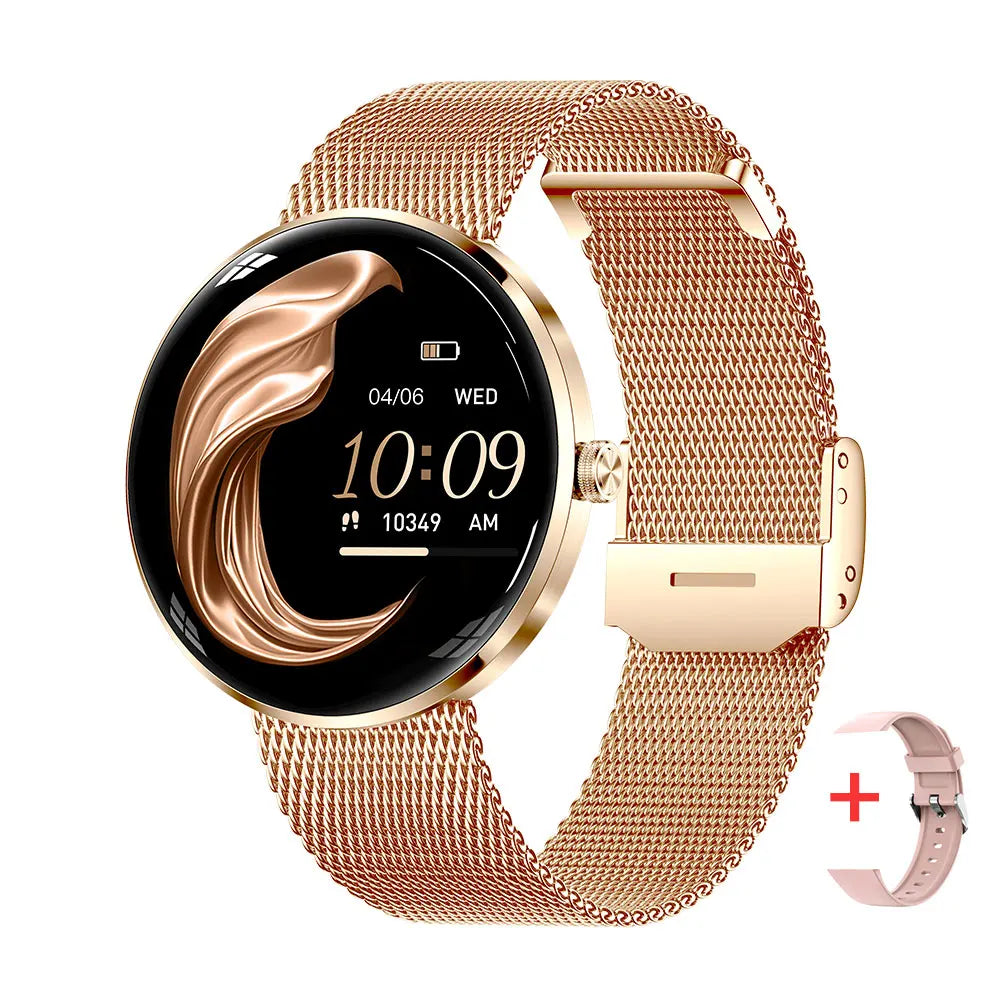 MEVADEN 8.5mm Utra-thin Stainless Steel Smartwatch 1.43 inch AMOLED Screen Women Bluetooth Call Health Monitor Sport Smart Watch