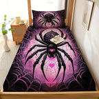 3pcs Spider Animal Printed Coreless Bed Sheet Summer Set Multi Size Comfortable Bedding Decoration Machine Washable