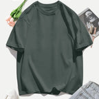 Short Sleeve T-shirt Minimalist Solid Plain Cotton O Neck Oversized Loose Sport Daily Women Summer All Season