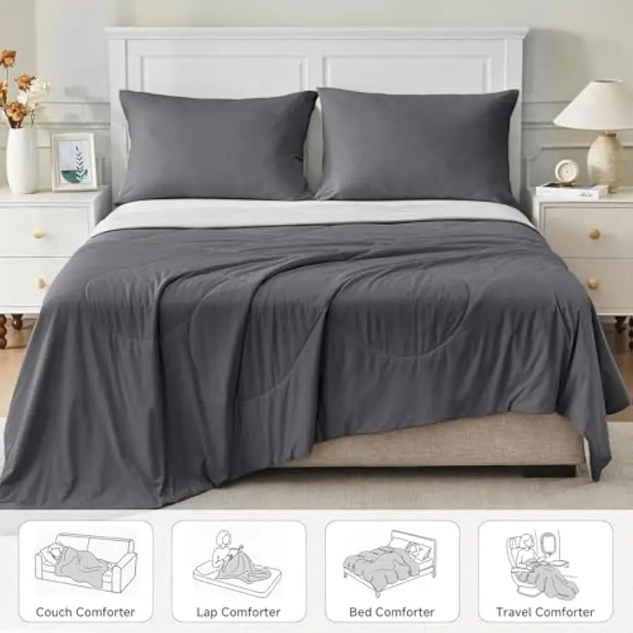 HOMFINE Cooling Comforter Japanese Double-Sided Cold Tech Fabric Cooling Blanket for Night Sweats Hot Sleepers, Q-Max 0.45 Soft