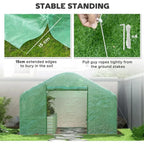13ft x 10ft x 6.5ft Walk-in Greenhouse with Large Windows, Zippered Door, Galvanized Steel Frame, PE Cover