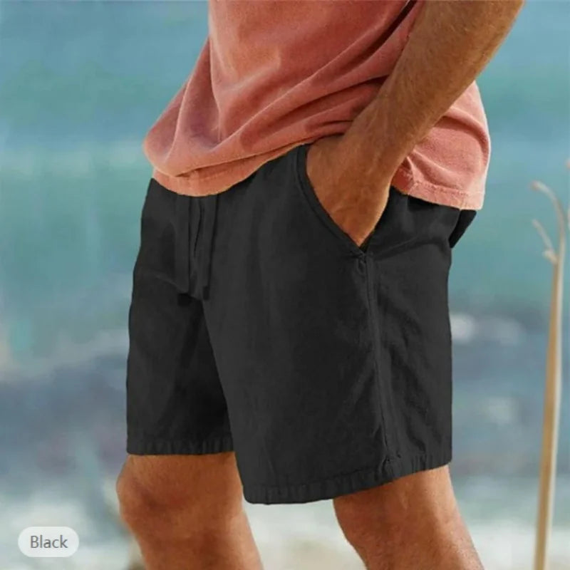 Casual Shorts Summer Men Loose Five Inch Short Pants Cotton Linen Thin Breathable Soft Beach Daily Outdoor Sports Bottoms