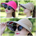 Fashion, Ladies, Summer Vacation, Wide Brim Foldable Sun Hat, UV Protection, Beach Sun Hat, Casual Hat