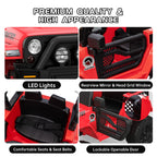 12V 2 Seater Kids Ride On Truck With Parent Remote Control, Electric Car With 2 Speeds, LED Lights, Bluetooth, USB, MP3, Lockable Doors
