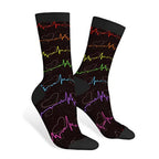 AOYEGO Funny Socks Health Curve Novelty Casual Crew Socks Contrast Color Design for Women Men Gift