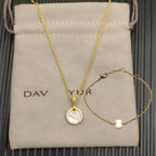 2025 New High-Quality Christmas Elegant and Simple Gold-Plated Round Bracelets and Necklaces Set - Valentine's Day Gift