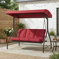 3-Seat Patio Swing,with Adjustable Canopy Backrest,Outdoor Porch Swing Chair for Adults,Outside Porch Converting Bed,Thickened Removable Cushions,Up to 750LBSfor Porch,Backyard,Courtyard,Garden,Patio,Balcony,Poolside