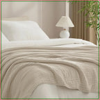 6-Layer Cooling Muslin Blanket King Size 104"x80", Lightweight Gauze, Breathable & Ultra Soft for Hot Sleepers, Bamboo Rayon & Cotton