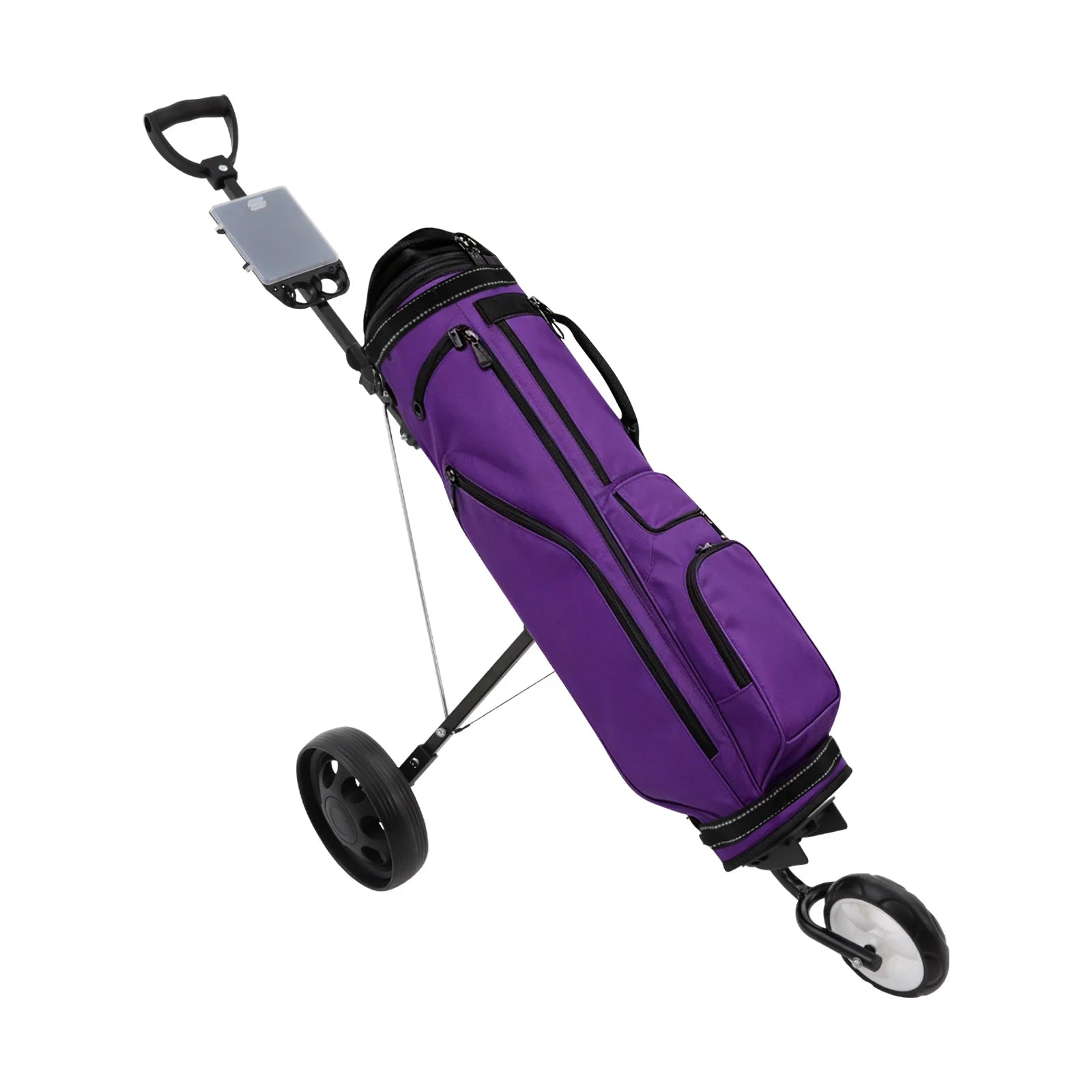 Golf Push Cart, Compact Golf Push Cart, Foldable 3 Wheel Golf Push Cart