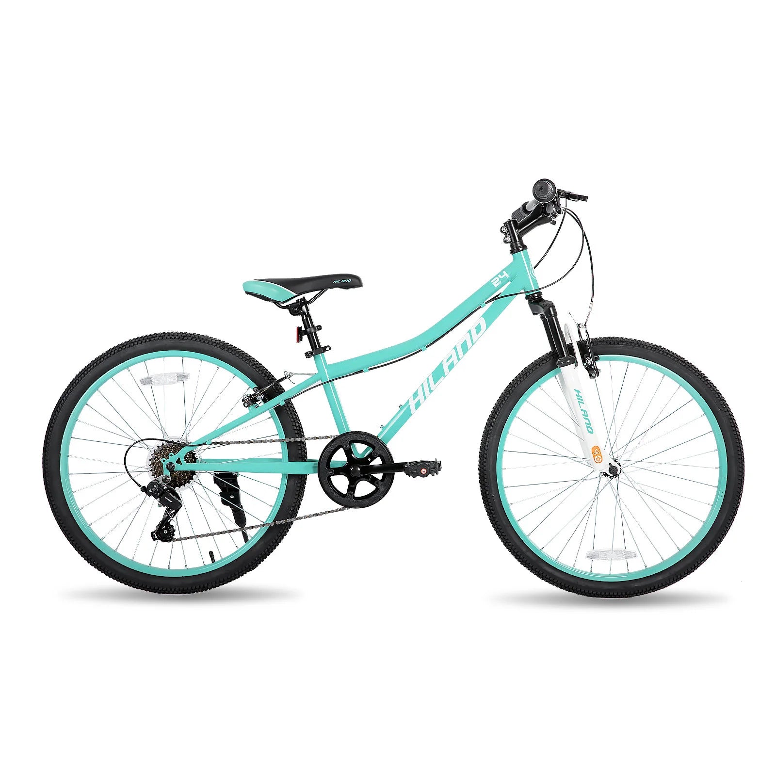Hiland  24 Inch Mountain Bike for Kids Age 7,Front Suspension Fork Kids' Bicycles for Boys Girls Multiple Colors