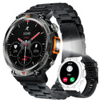 LaNikar 2025 KE3 Bluetooth Call Smart Watch Men Full Touch Screen Health Monitor With  steel ring Men SmartWatch For IOS Android
