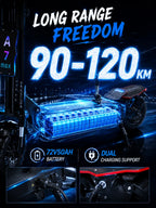 Gleeride A7 MAX 13" Off-road Electric Scooter 2*5000W Motors 72V 50Ah Battery(New Update)