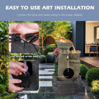 5-Tier LED Lighted Outdoor/Indoor Floor Standing Water Fountain for Patio, Garden, Home Decor