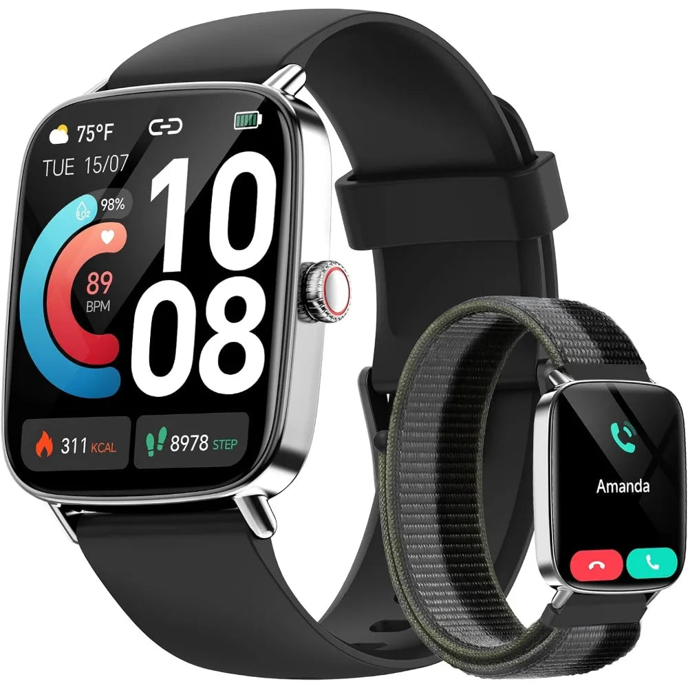1.85" HD Smartwatch with Call, Fitness Tracking, IP68 Waterproof for Men and Women