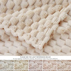 Fleece Throw Blanket for Couch or Bed - 3D Imitation Turtle Shell Jacquard Decorative Blankets - Cozy Soft Lightweight Fuzzy Fl