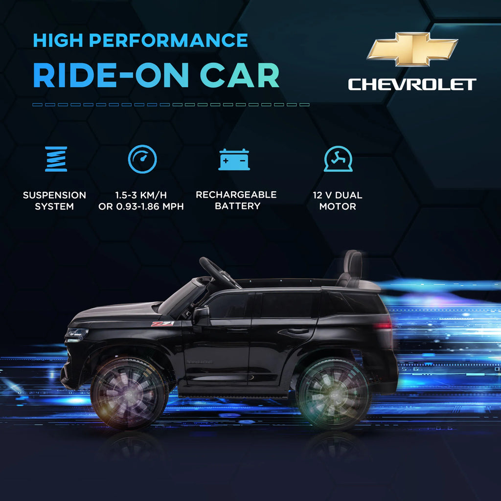 12V Kids Ride on Electric Car with Parent Remote Control Suspension LED Lights Music Player for Kids Black