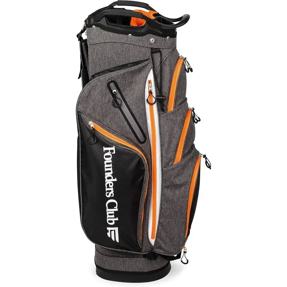 Golf Push Cart Bag - Riding Cart Bag - Waterproof Bag Cover - Secure Cart Base - Lightweight - 15-Way Club Organizer - External